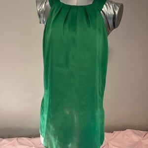 Violet & Claire Green Sleeveless Pleated Neck Blouse